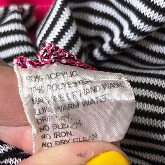 Exclusively Misook Open Front Pink Cardigan Knit Size XS Tight Knit Colorful - Picture 8 of 8